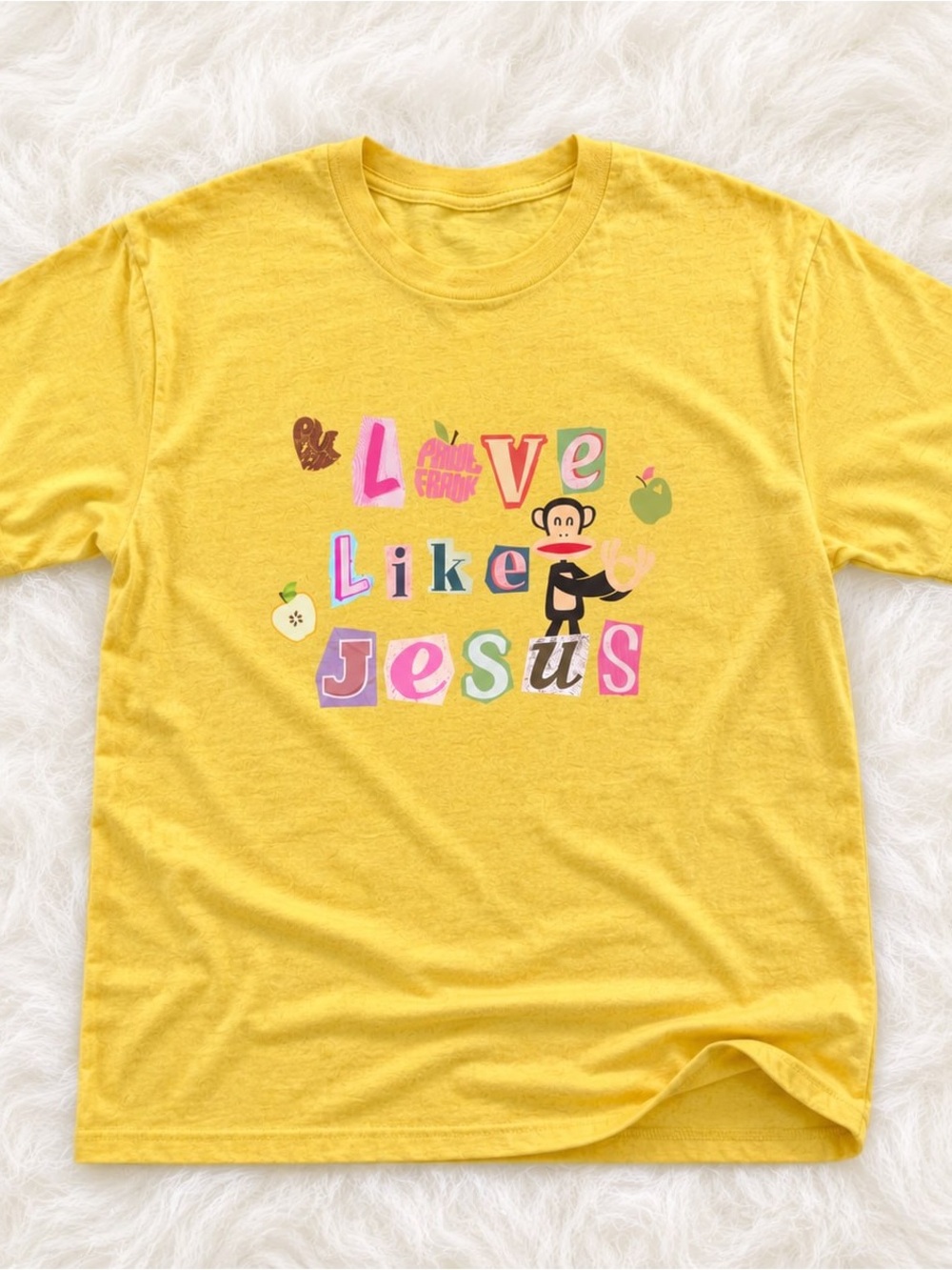 Gildan Bright Yellow Kids Graphic Tee - 'Love Like Jesus'